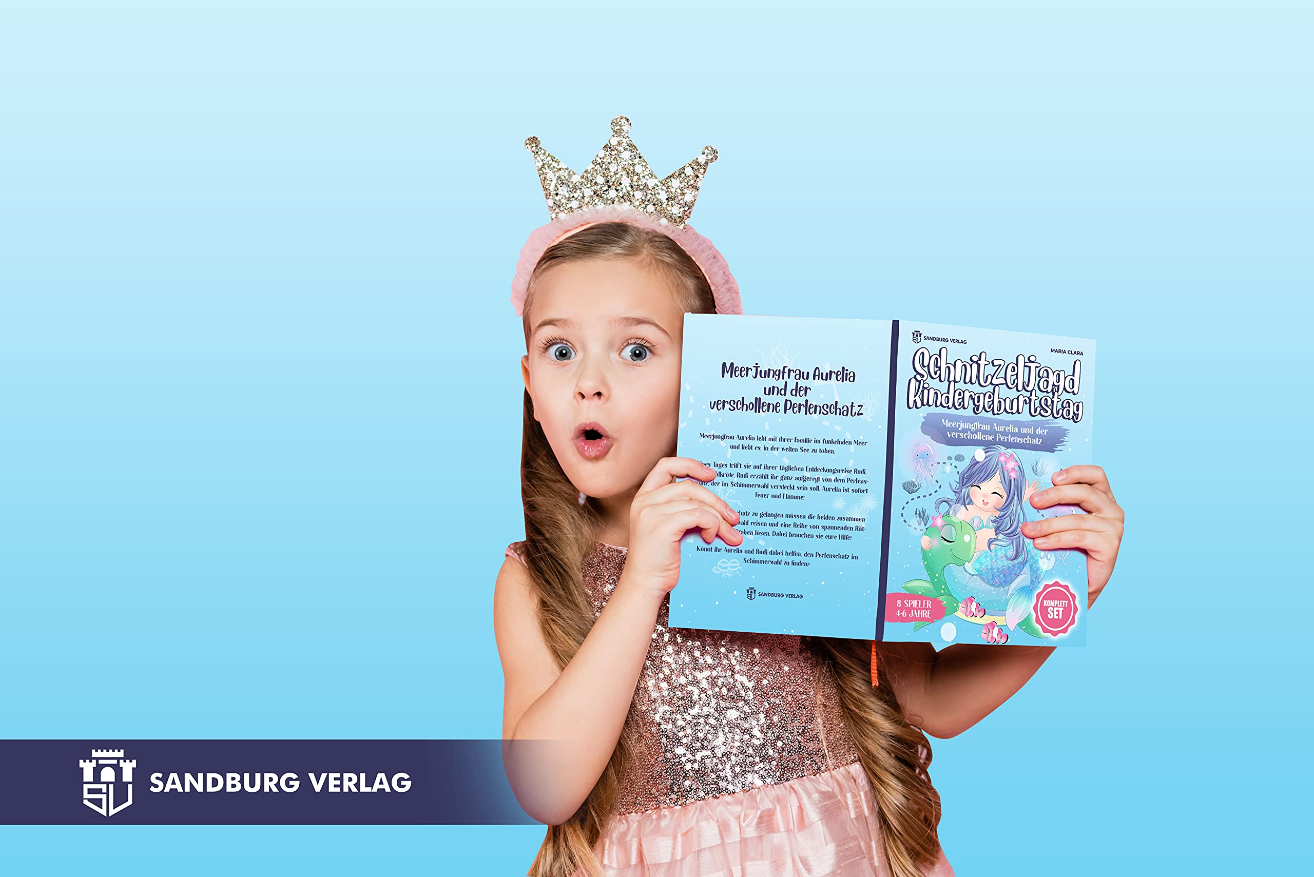 Schnitzeljagd Kindergeburtstag: Meerjungfrau Aurelia und der verschollene Perlenschatz - Komplett Set für 4-6 Jahre