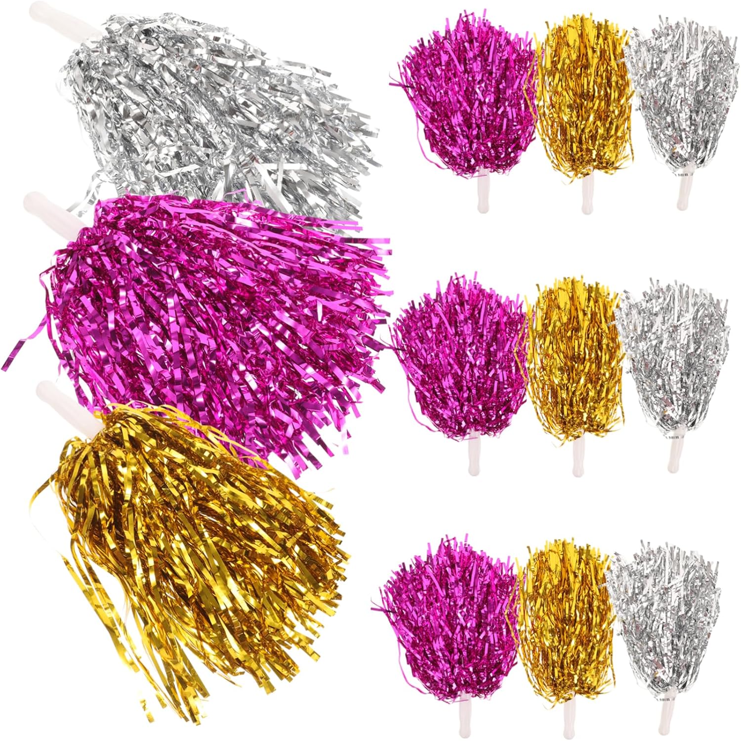 YARNOW 48pcs Cheerleading Props Cheer Pom Poms Gold Sports Meeting Props Cheerleader Balls Outdoor Cheerleader Accessory