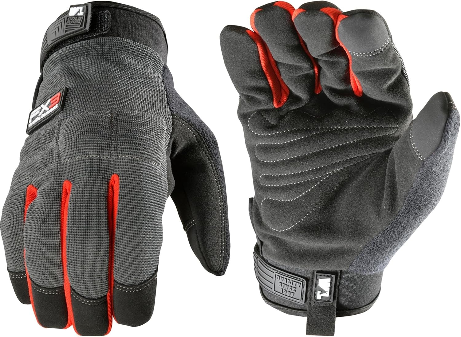 Wells Lamont FX3 Water-Resistant Synthetic Leather Palm Winter Gloves, Medium (7878)