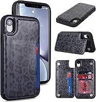 Vista 43 de iCoverCase Compatible con Funda para iPhone XR con Tarjetero, Funda de Teléfono Tipo Cartera para Hombres y Mujeres con Bloqueo RFID de Piel Beige