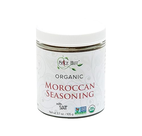 Spice Hut - Mezcla orgánica de condimentos marroquíes, con sal, auténtica mezcla de especias mediterráneas para cocinar en olla de barro de Oriente