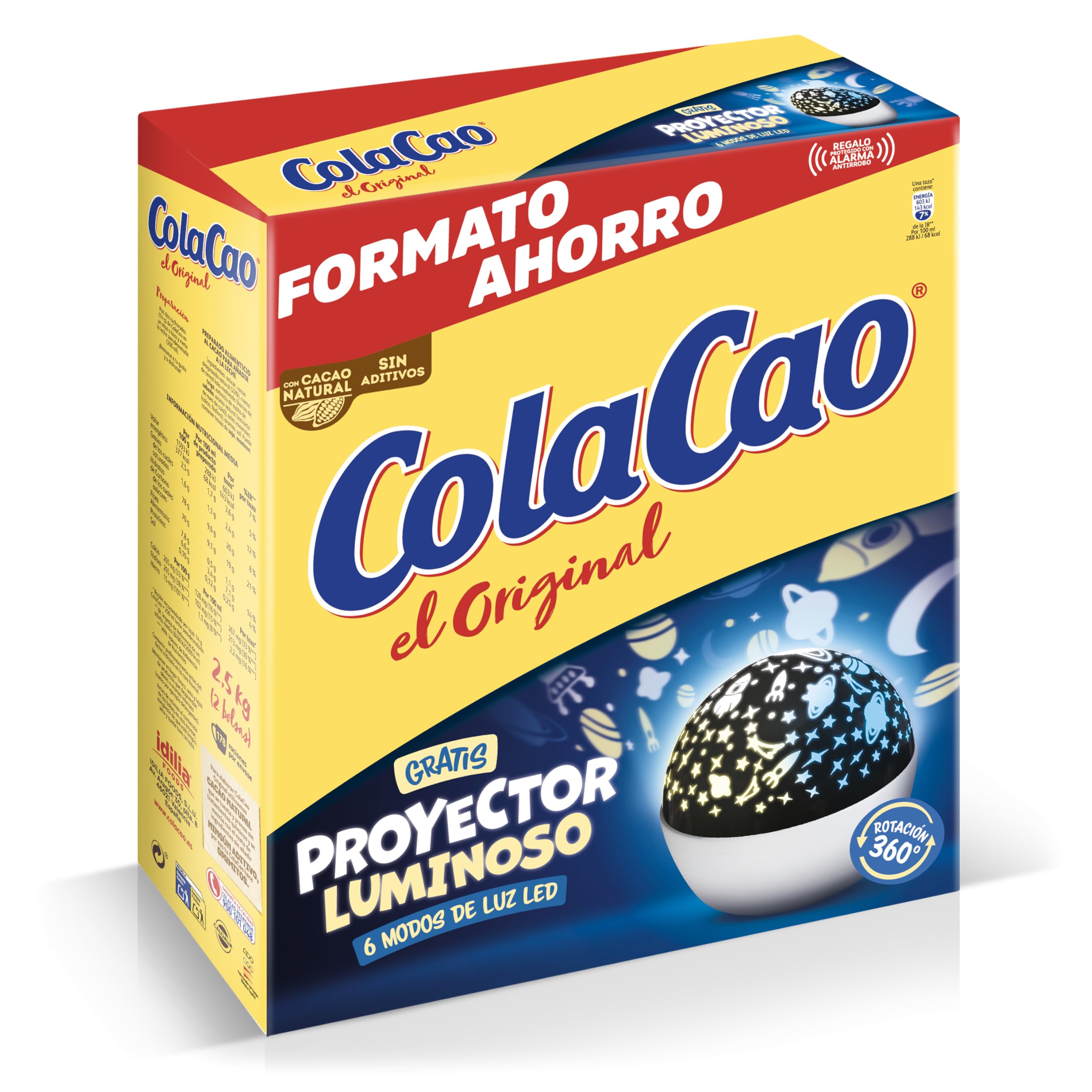 Queue Cao Originale avec Cacao Naturel, 2,5 Kg (Réveil avec Lumière)