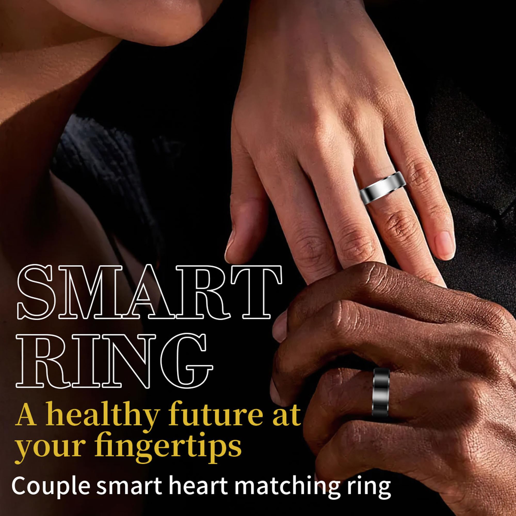 Smart Ring Health Rings Waterproof Heart Rate Monitor Calorie Counter Pedometer Distance Sleep Tracker Long Battery Life Fashion Step Counter Sports Smart Rings for Men Women