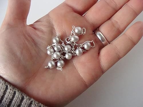 Miniatura 7 de Silver pearl chain necklace, station chain, tip cup necklace, everyday style, 6.5-7mm pearls, 18.5 inches, handmade, Let Loose Jewelry