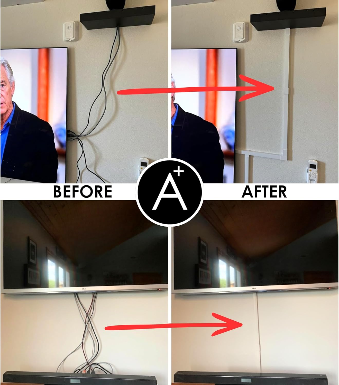 315" Cable Hider, Wire Cover, Cables Raceway for Cord Hide, Long, Large, White and paintable Cords Cover Concealer Conduit Channel, TV, Ethernet Molding Electrical Wires Management Kit