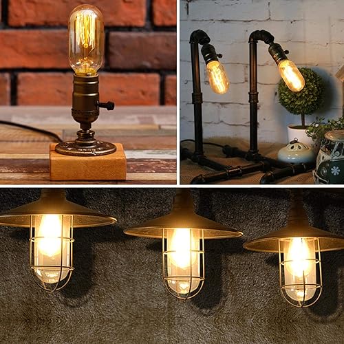 Miniatura 7 de OMAYKEY Bombilla tubular LED de 2 W, 4000 K, luz diurna blanca, equivalente a 25 W, base E26 de 250 lúmenes, tubo Edison T45 antiguo, vidrio