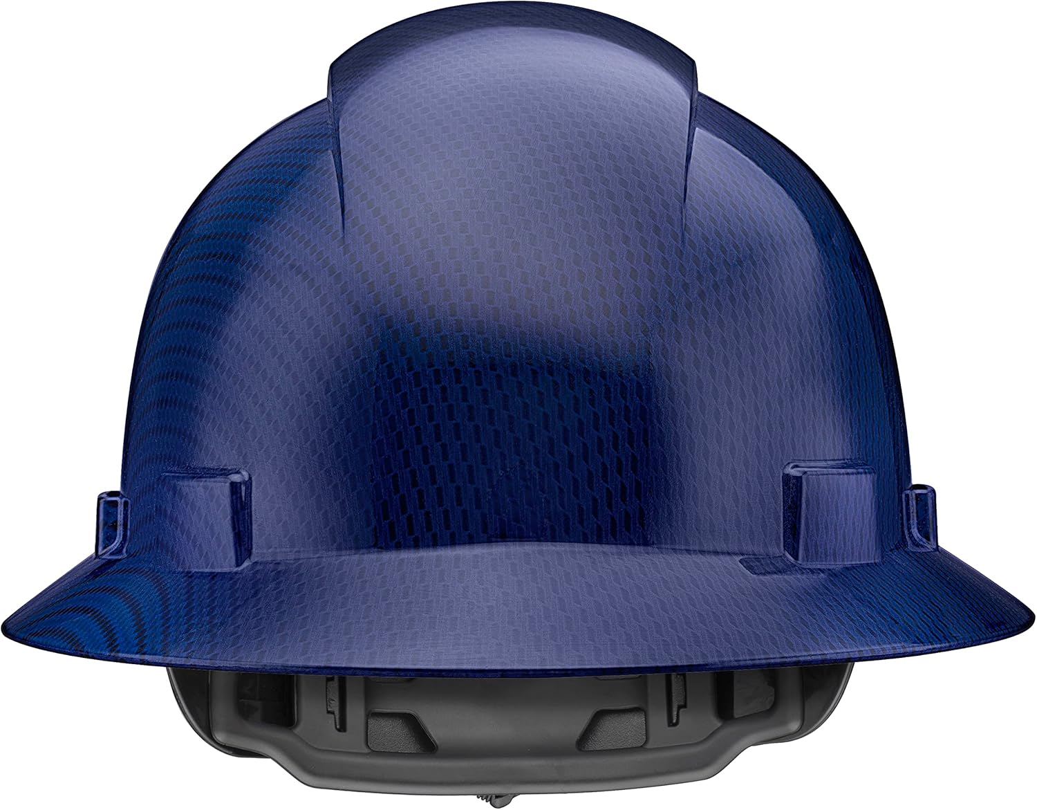 ACERPAL Full Brim Hard Hat, OSHA Construction Work Safety Helmet, 6 Point Adjustable Ratchet Suspension, Carbon Fiber Beguiled Blue Design