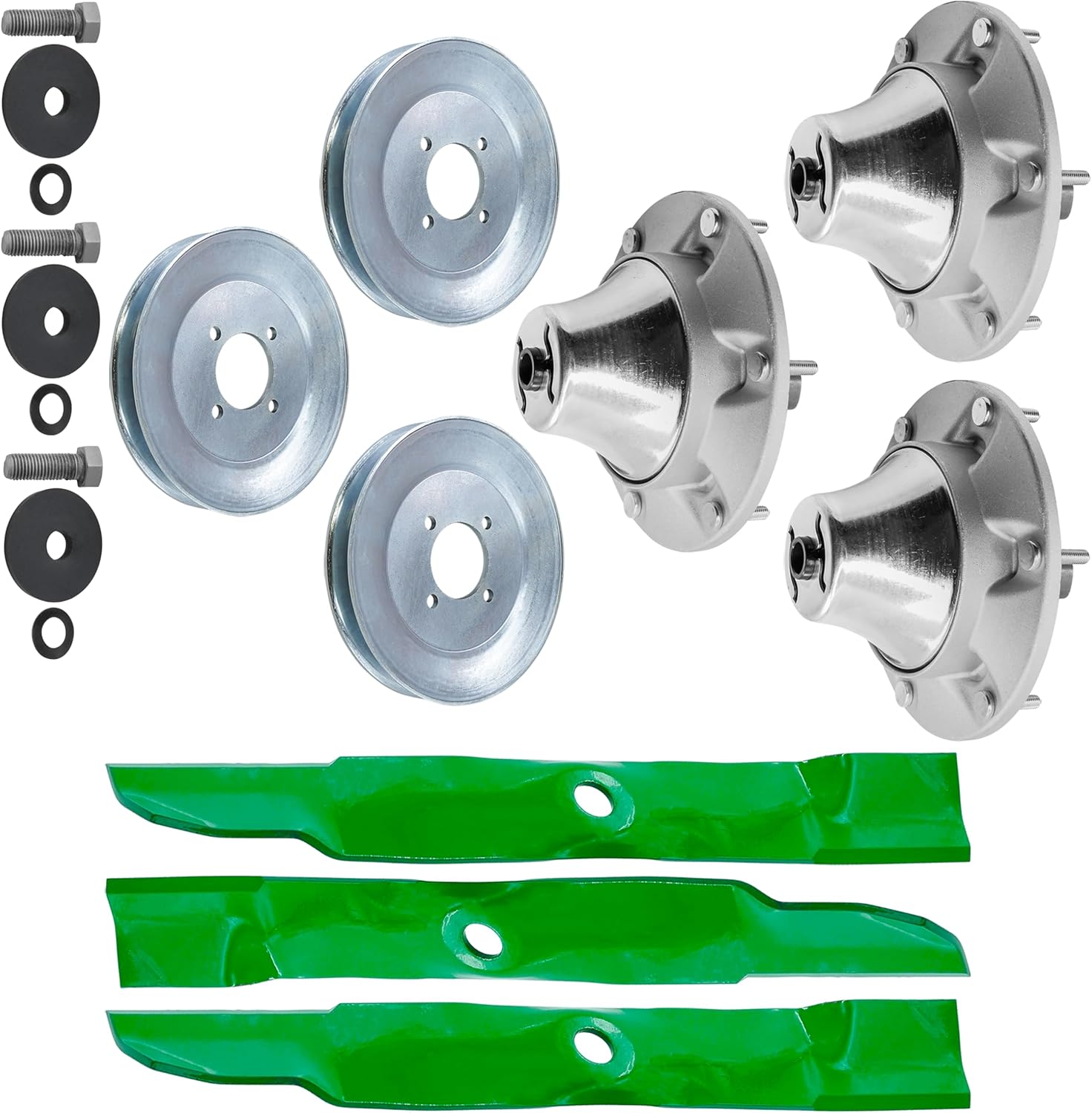 Caltric 60" Deck Spindles and Blade Kit Compatible with John Deere Z920M Z930R Z950M Z950R (- 120000)