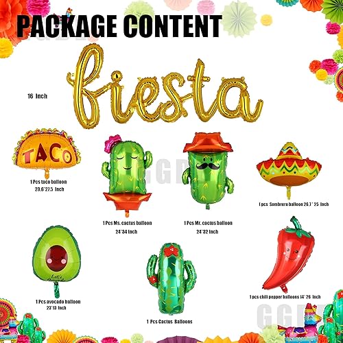 Miniatura 2 de Decoración de fiesta mexicana, globos de taco, llama, cactus, aguacate, chile, pimienta, globo, mylar, bandera, cumpleaños, fiesta mexicana, tema de