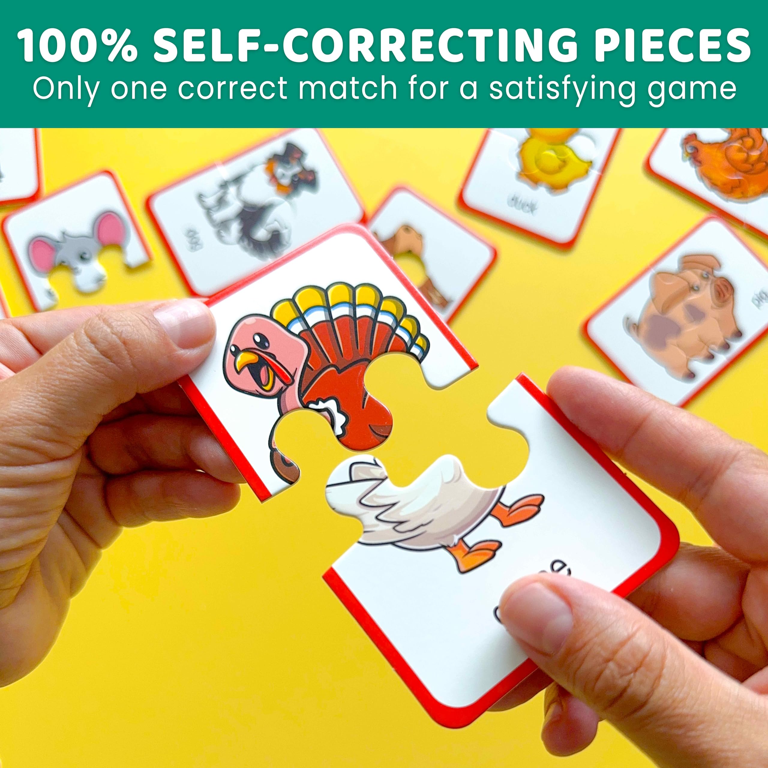 QUOKKA Toddler Puzzles For 2 3 Year Olds, 100% Self-Correcting 16 Matching works Games For Kids of Farm Animals - Image 3