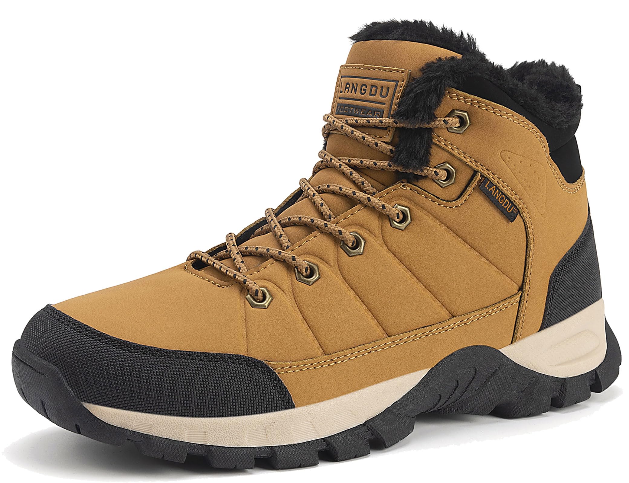LANGDU Botas Hombre Invierno Zapatos Impermeables Senderismo Montaña Botines 41-46 EU