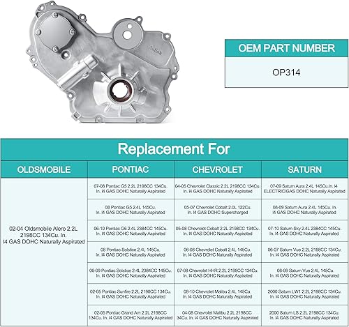 Miniatura 5 de Bomba de aceite de motor M349 OP314 para Chevy Equinox Malibu Impala Captiva Sport HHR GMC Terrain Buick LaCrosse Verano Regal Saab Saturn Pontiac