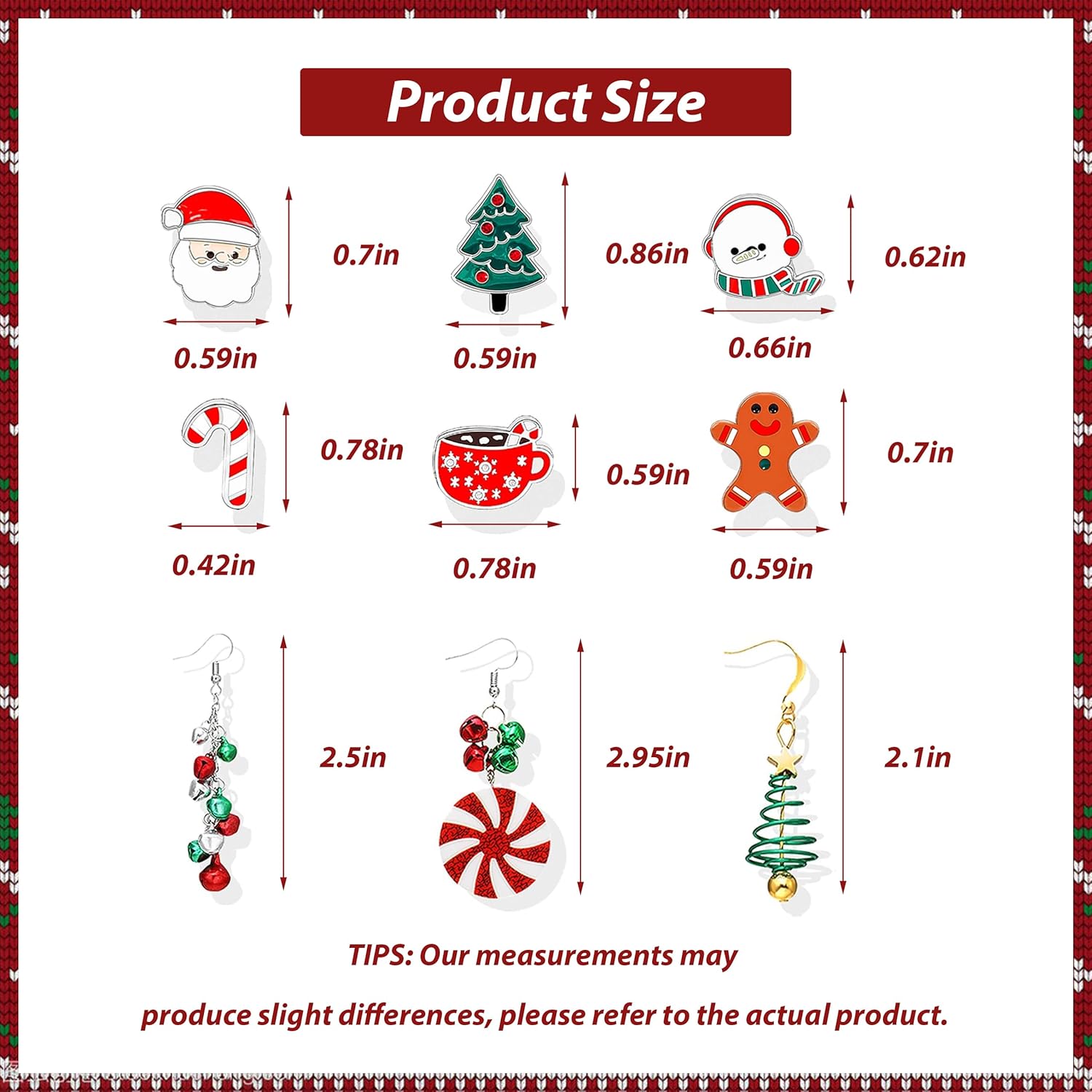 Christmas Stud Earrings for Women Tree Snowflake Bell Reindeer Drop Dangle Earrings Christmas Stocking Stuffers Jewelry Gifts Accessories - Image 5