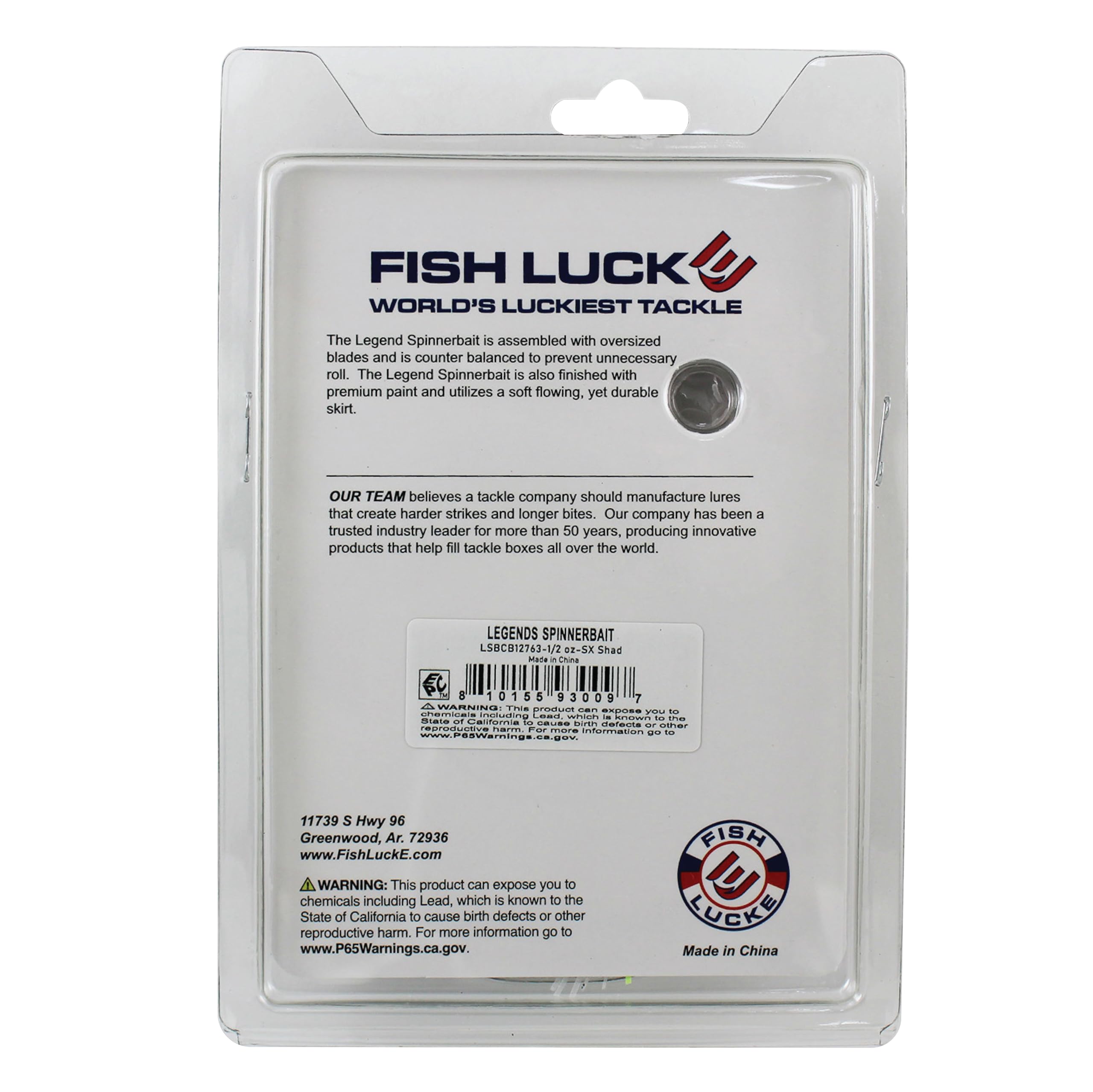 Luck E Strike Jimmy Houston Legends Spinnerbait avec lames Colorado (Spinnerbait) Crochet 5/0