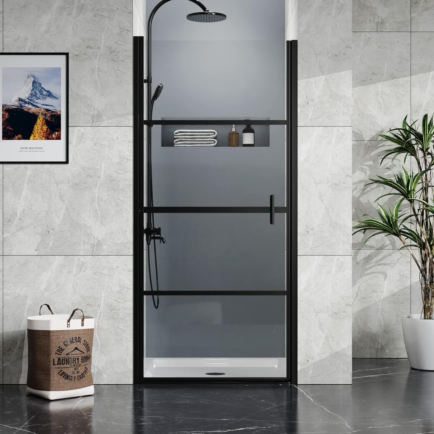 36x36 Inch White Shower Base, Centered Drain & Single Threshold - Bathroom Floor Pan for Easy Installation, Durable Resin Construction