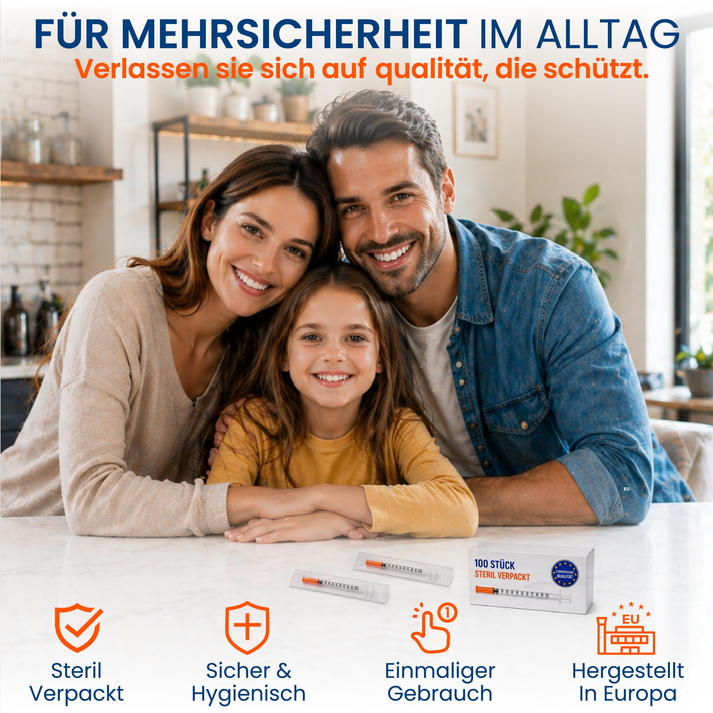 100 Stück 0,5 ml Dosierspritzen mit fester Nadel 29G x 13 mm – Einwegspritzen einzeln verpackt, präzise Skala | Labor, Tierpflege, Basteln, Nachfüllen, Liquid