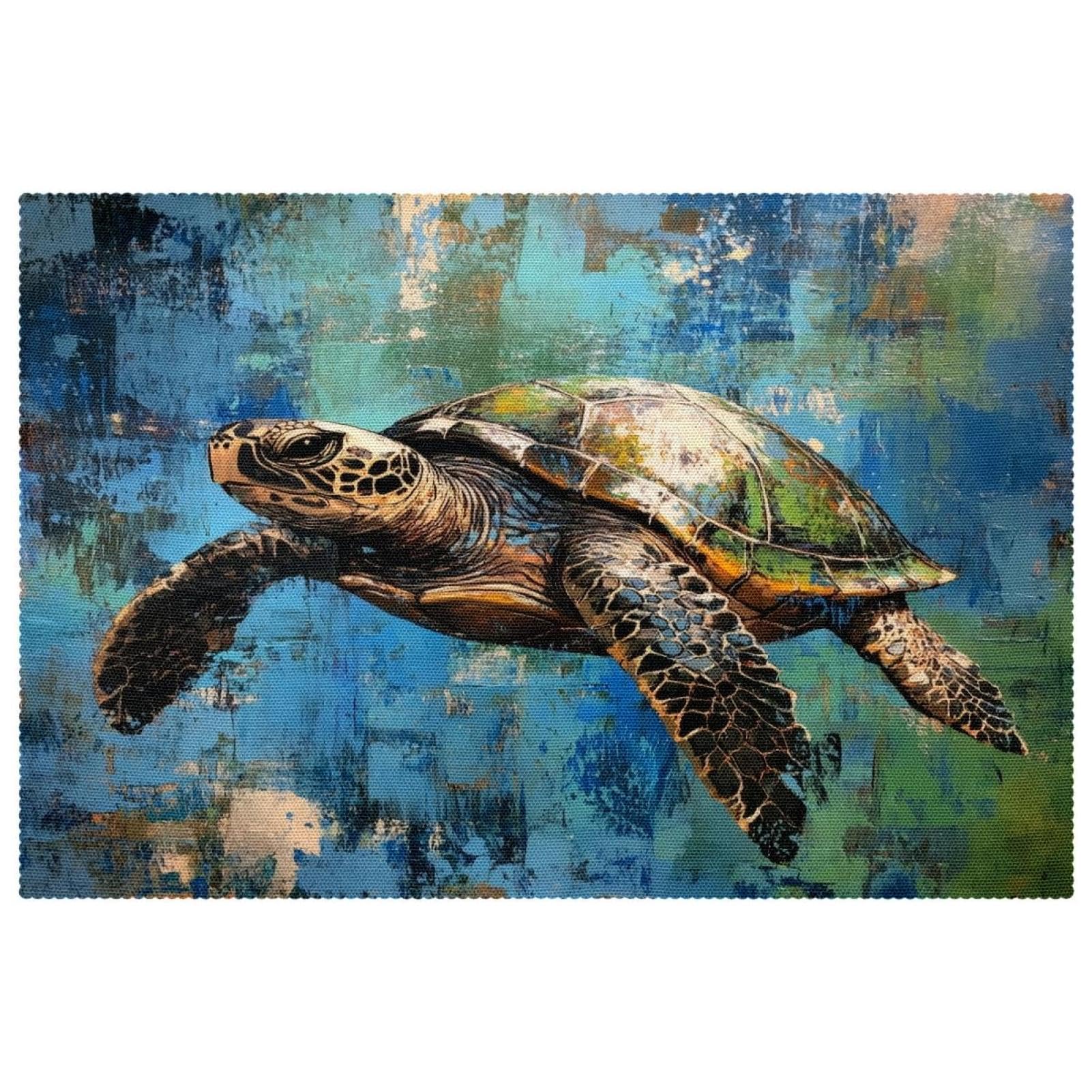 Lot de 6 sets de table tortue 30x45cm antidérapants et résistants