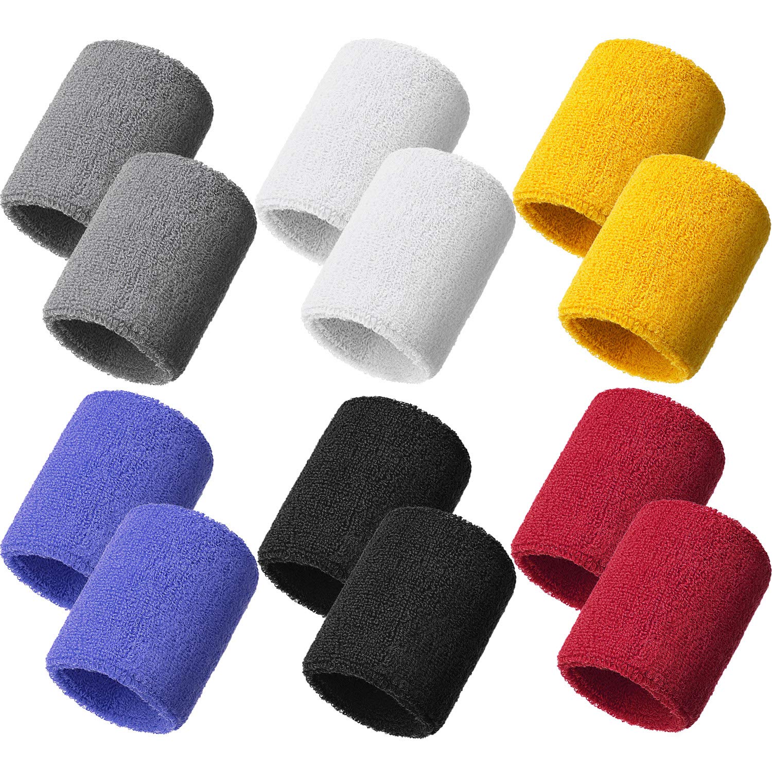 Bememo 12 Pcs Neon Sweatbands Wristband Sweat Wrist Band Competitions Absorbent Sweatbands for Men Women, for Sports, Running
