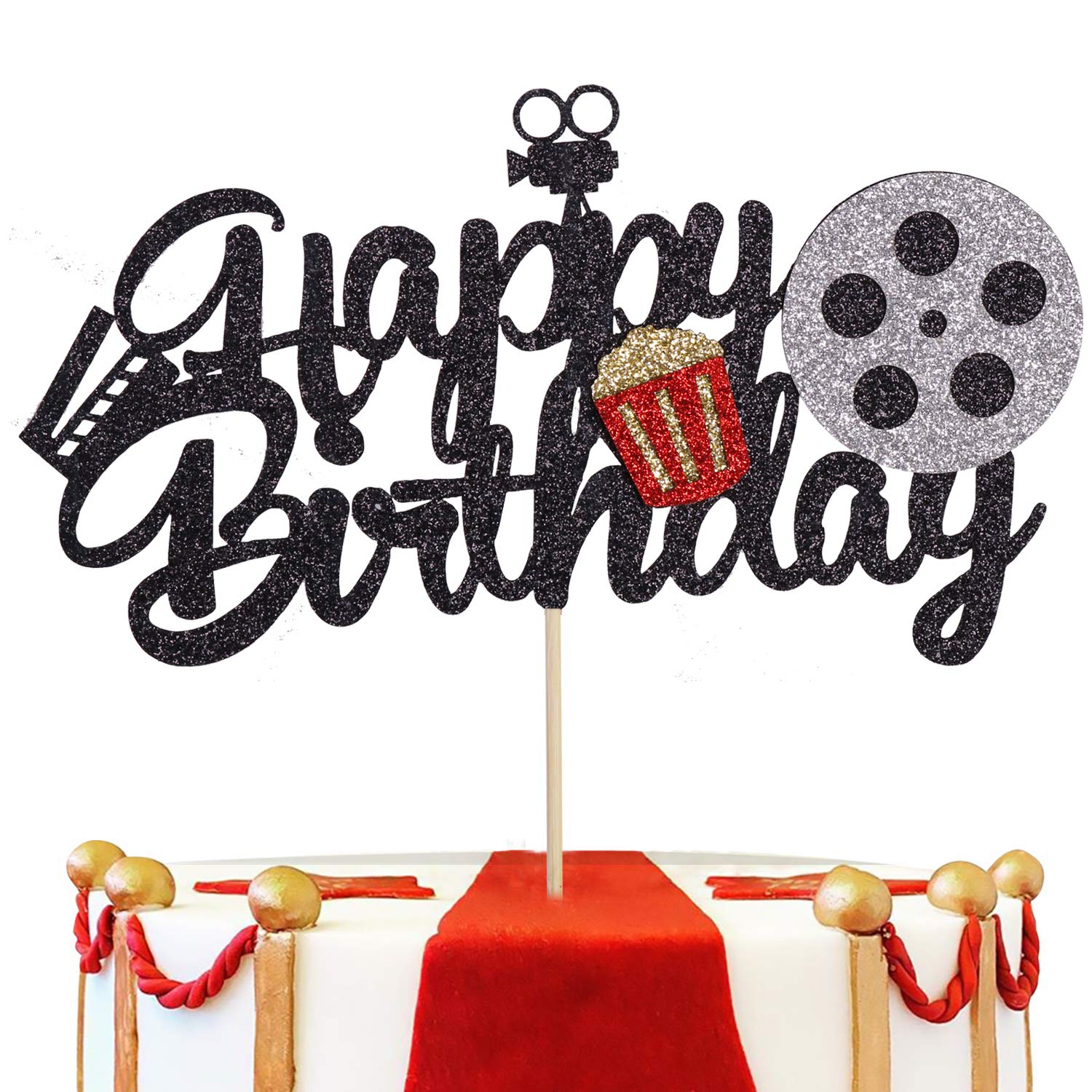 Buy Happy Birthday Movie Cake Topper Camera Roll Hollywood Theme Cake