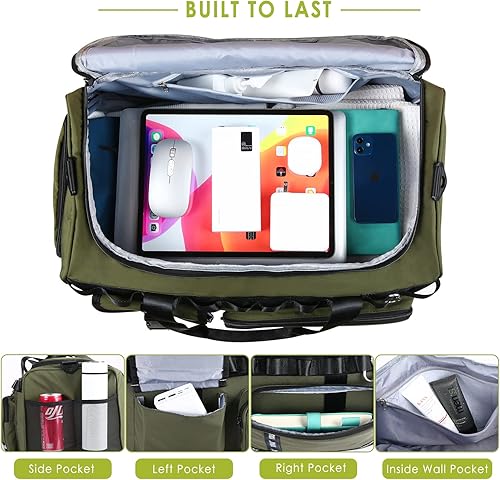 Miniatura 3 de Bolsa de lona para hombres de viaje, bolsa de lona de 40 L, mochila de gimnasio para mujer, grande, impermeable, para senderismo, secahúmeda, bolsa