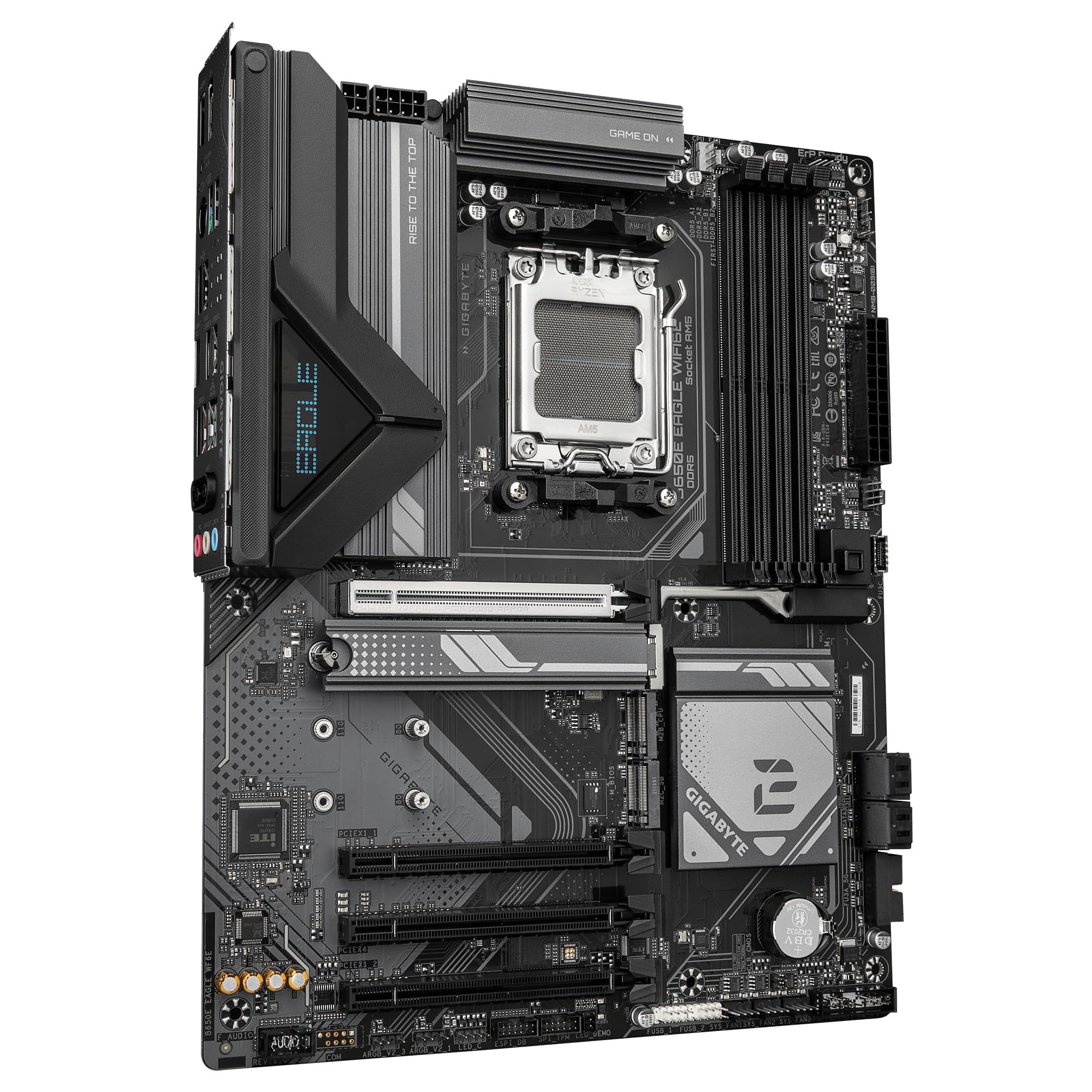 GIGABYTE B650E Eagle WIFI6E Carte Mère - Processeurs AMD Ryzen 9000 Series, VRM 8+2+2 Phases, Jusqu’à 8200MHz DDR5 (O.C), 1xPCIe 5.0 + 2xPCIe 4.0 M.2, LAN 2.5GbE, WiFi 6E, USB 3.2 Gen 2