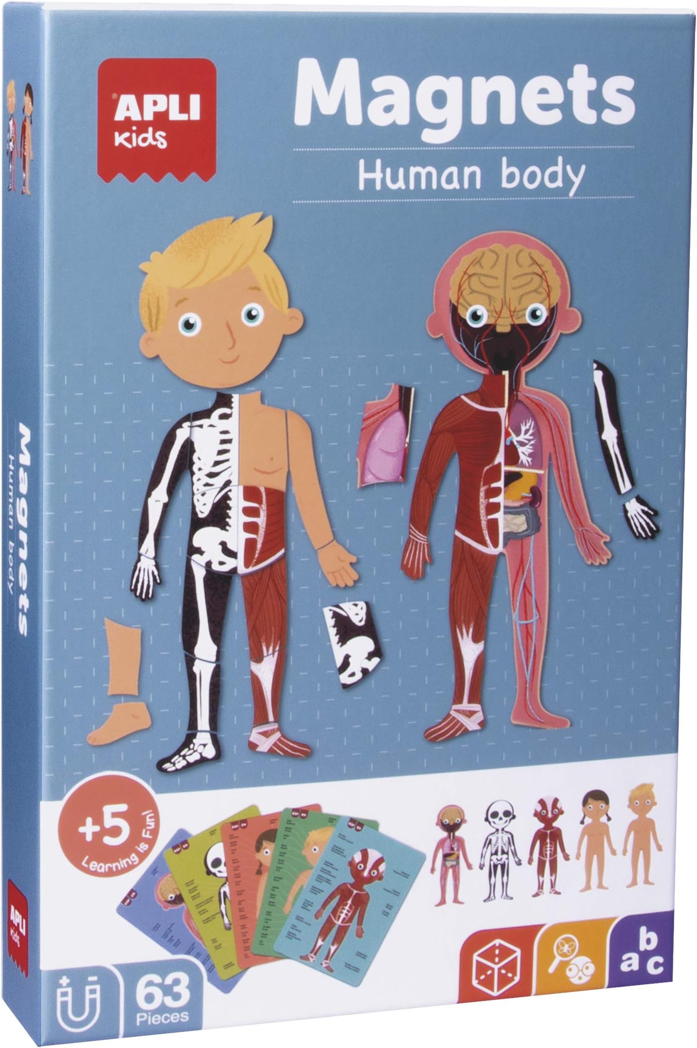 APLI Kids 63 Pieces About the Human Body Magnetic Game