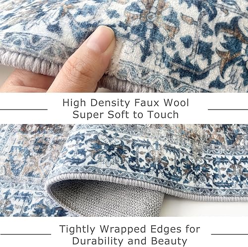 Miniatura 8 de KOZYFLY - Alfombra de 2 x 8 pies, lavable, antideslizante, bohemia y de lana sintética, para pasillo, cocina, colocar junto a la cama, entrada,