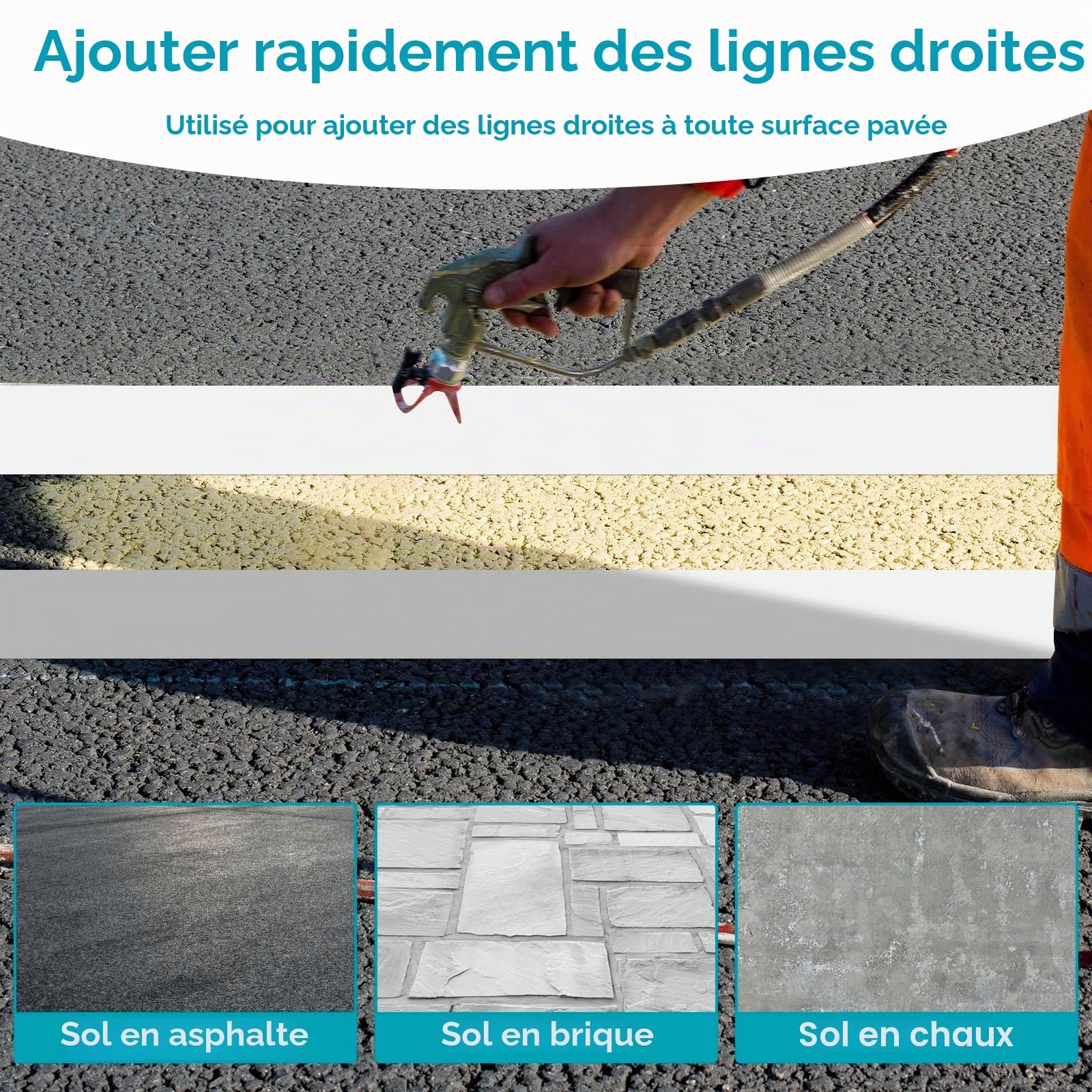 Pochoirs de ligne de stationnement en silicone pliable lignes de stationnement pochoirs réutilisables, faciles à nettoyer, portables, pour marqueurs routiers, terrains de sport, entrepôts, terrains