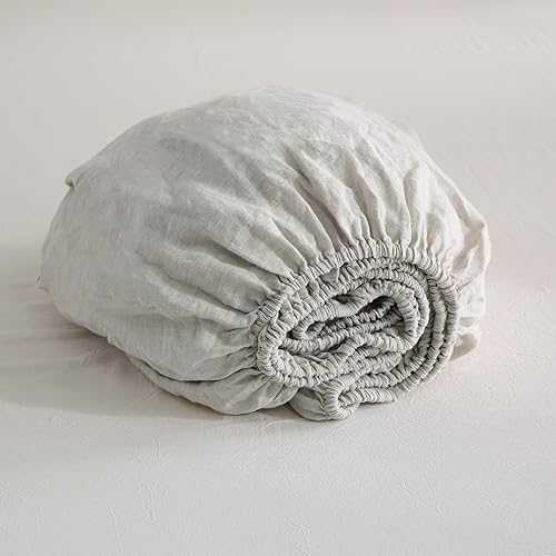 S VICTORY SYMBOL Funda de colchón de lino 100% orgánico, bolsillo profundo de 16 pulgadas, 60 x 80 pulgadas, sábana inferior de lino francés lavado