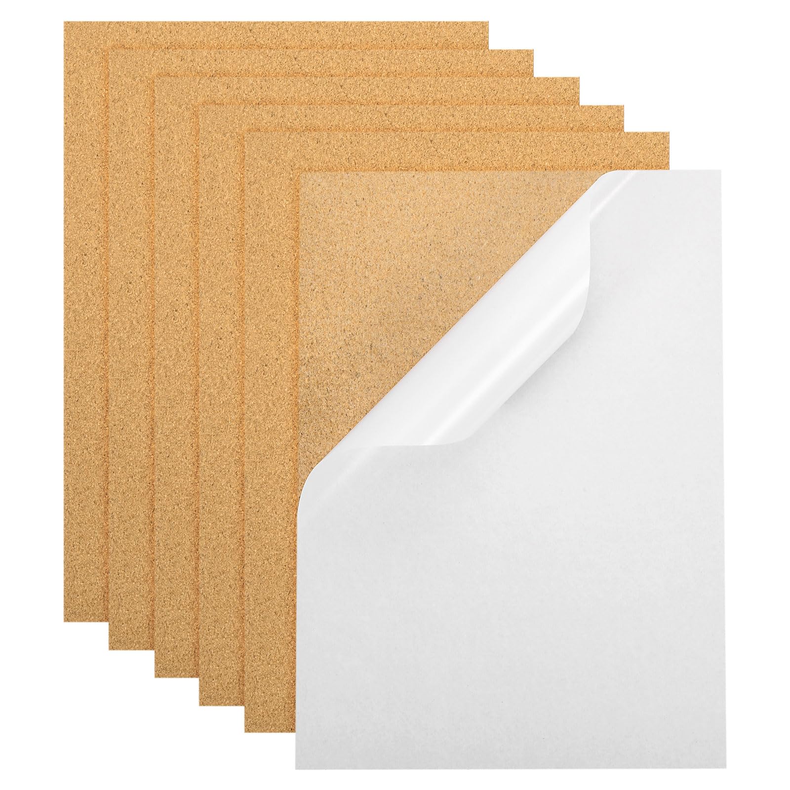 QUARKZMAN 6 sztuk samoprzylepnych arkuszy korka, 11,7 "x 8,3" prostokątne izolowane arkusze korka do rzemiosła podstawki dekoracja ścienna (grubość 1 mm)