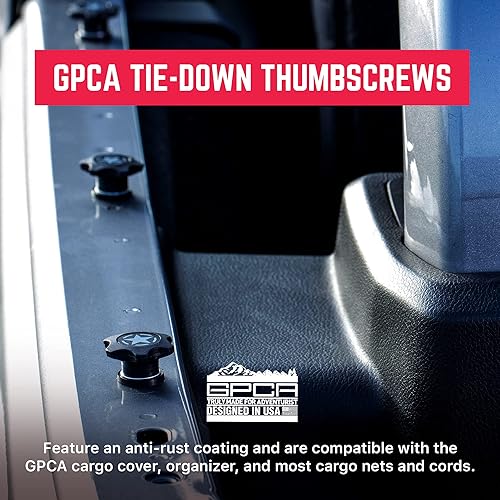 Miniatura 125 de GPCA juego de 6 tornillos estriados de cabeza resistente, de fácil liberación, con tuercas, arandelas y anillos para sujeción para Jeep Wrangler YJ