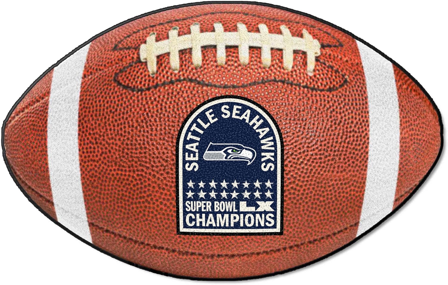 FANMATS Seattle Seahawks Super Bowl 60 Champions Football Mat - Official Super Bowl Champions Design | 20 x 32 | Made in USA