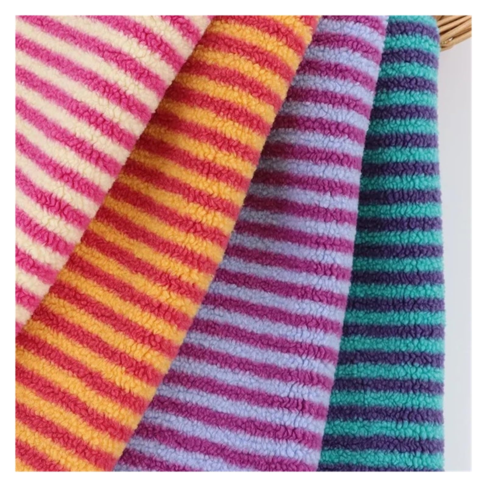 Tejido de forro polar de punto Tela de punto franela invierno con estampado Jacquard terciopelo, ropa cálida, chaqueta, bolsos, zapatos, sombreros, tejido costura(Color 5,90x160cm)