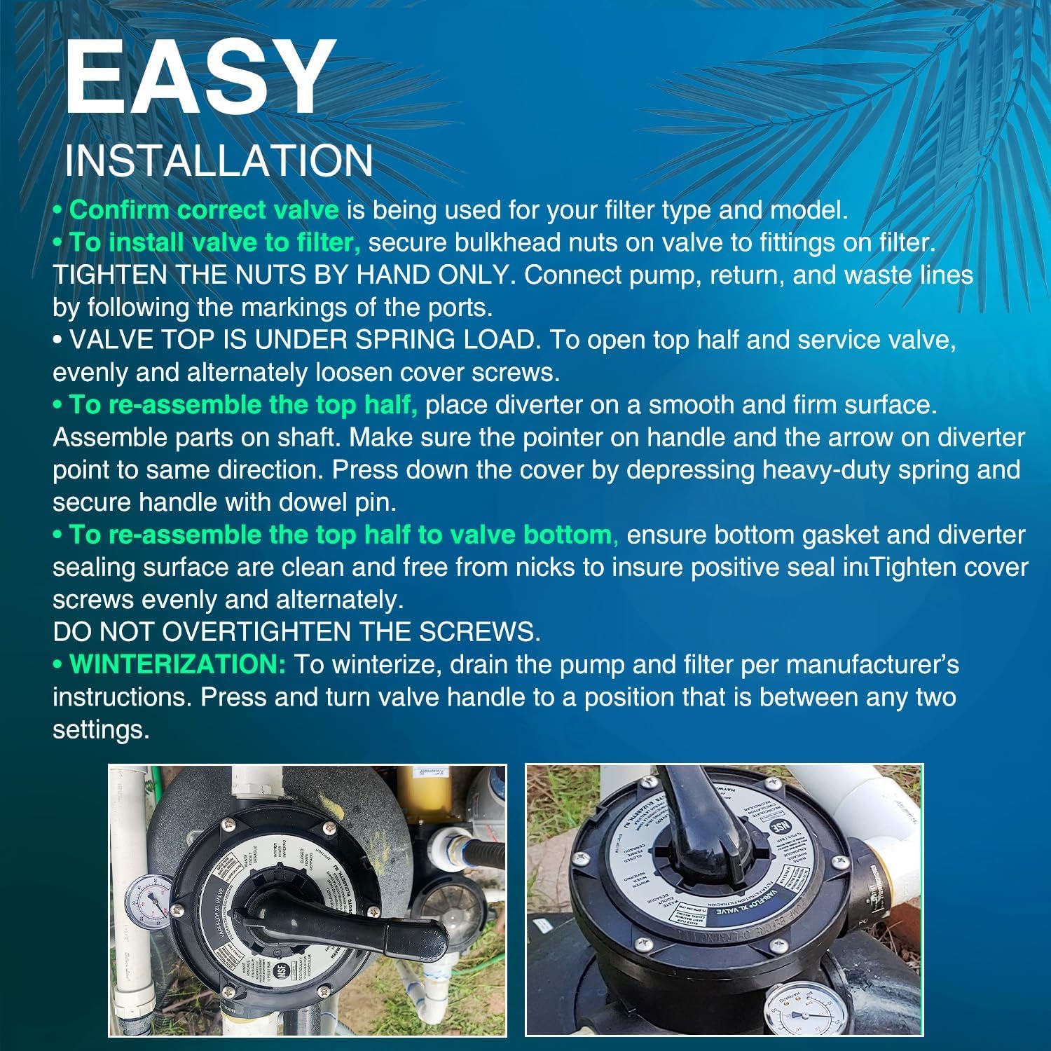 Ersatz für Hayward SP0714T VariFlo XL Mehrwegeventil, Tophalterung, kompatibel mit Sandfilter für Pro oder VL Serie oberirdische Pool Pro oder VL Serie, 3,8 cm Rohrleitung, Steuerventil