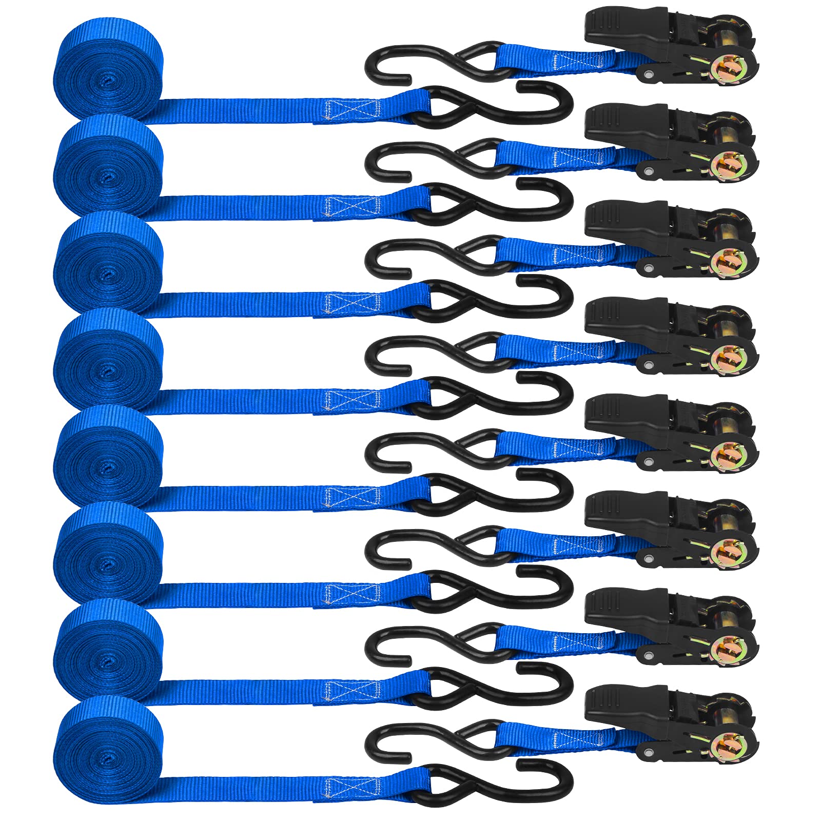 Buy Zeuli Tie Down Strap 8Pack 15 Ft 500 lbs Load Cap with 1500 lbs