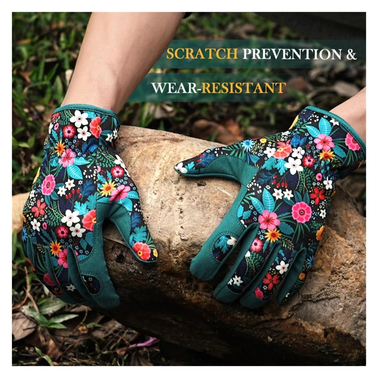 Guantes de jardinería, Guantes de jardinería for mujer, for podar rosas, excavar, plantar, multicolor(Onecolor)