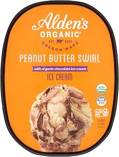 ALDENS Organic Peanut Butter Swirl Ice Cream, 1.5 QT