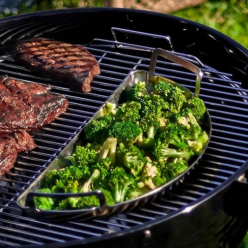 Miniatura 29 de SnS Grills Drip 'N Roast Pan de 22 pulgadas, bandeja de goteo todo en uno, sartén para asar y hornear al aire libre y uso en horno interior, acero