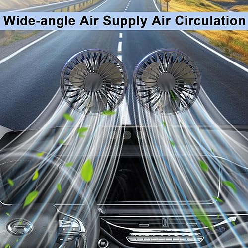 Miniatura 6 de Ventilador de coche, ventilador de vehículo de 12 V para automóvil, SUV, RV, con enchufe para encendedor de cigarrillos, potente circulador de aire