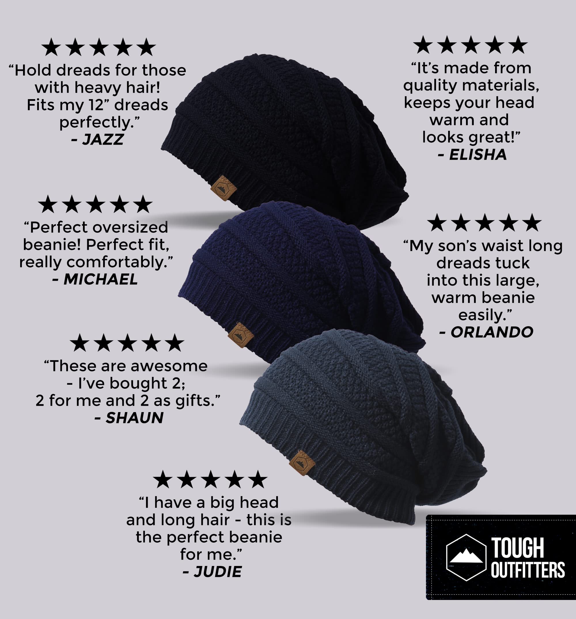 Slouchy Cable Knit Beanie by Tough 