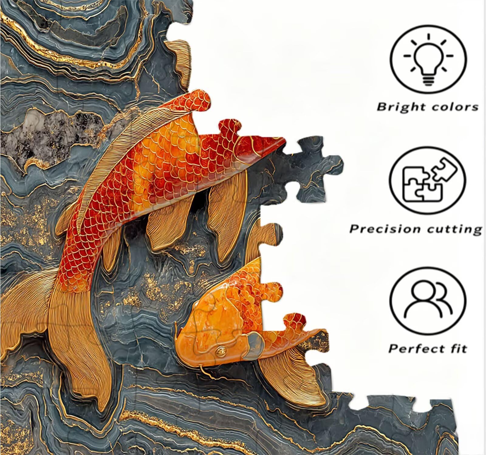 Puzzle 4000 sztuk, czerwona ryba puzzle dla dorosłych, gra edukacyjna, puzzle dla dorosłych, zabawne, wymagające zajęcia rodzinne, do dekompresji i dekoracji ścian, prezenty R1KH-952