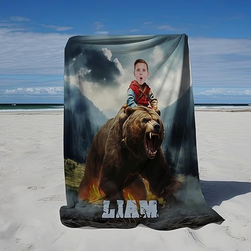 Vista 78 de Manta personalizada de dinosaurio, manta personalizada de dinosaurio para niños, regalo de foto personalizado para él, manta Minky de 50 x 60