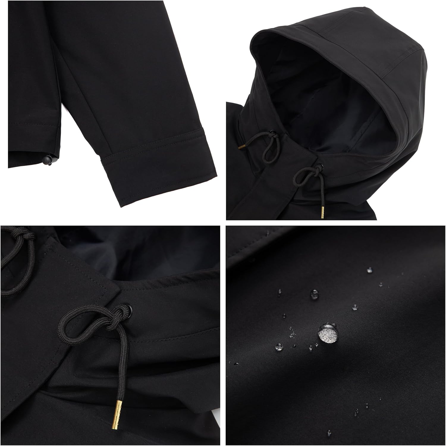 Rokka&Rolla Women's Hooded Rain Jacket Utility Parka