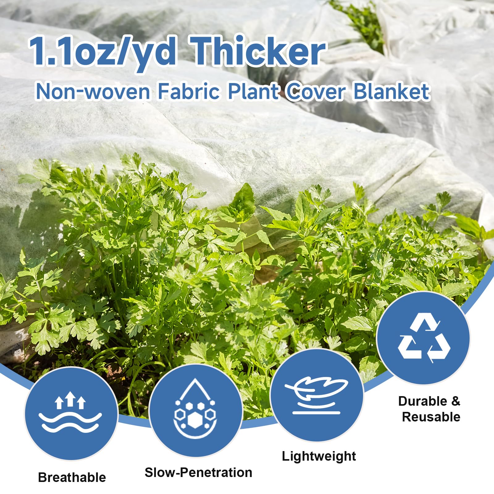 Cubiertas para plantas de protección contra congelación, 10 pies x 20 pies, 10 onzas/yd², manta flotante más gruesa, tela para plantas para invierno, heladas, nieve y protección del jardín