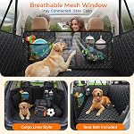 URPOWER Extendeur de siège arrière pour chiens - Couverture de siège de voiture de chien de fond dur tient 420 lbs, imperméable chien Hammock chiens lit pour voitures, VUS & Petits camions, protecteur de siège arrière pour animaux de compagnie avec fenêtre en mesh & grand Space