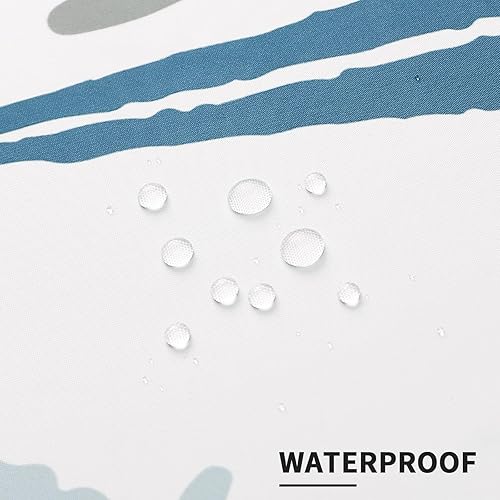 Miniatura 3 de Gibelle Cortina de ducha náutica costera, cortina de ducha con estrellas de mar y conchas marinas para decoración de baño, juego de cortina de ducha