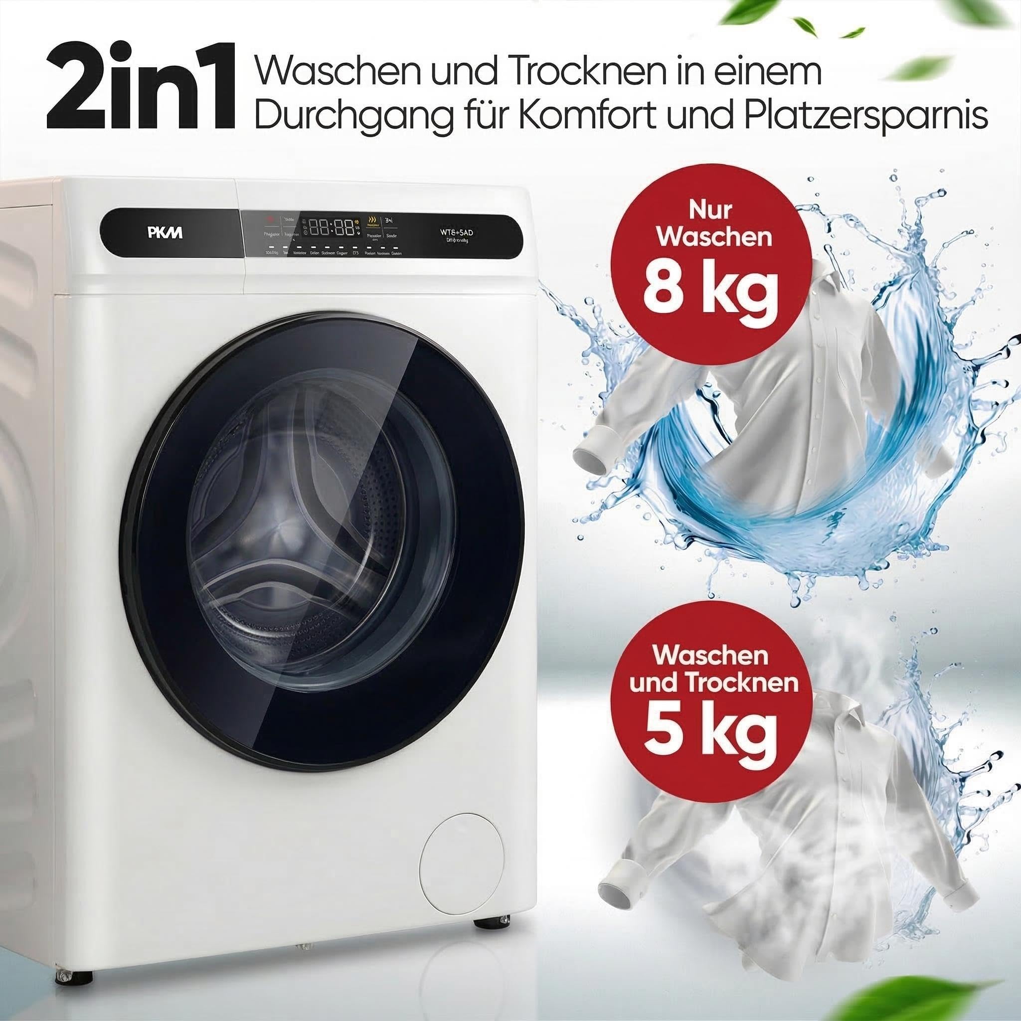 PKM Waschtrockner WT8+5AD - ECO-Funktion - 8kg Waschen - 5kg Trocknen