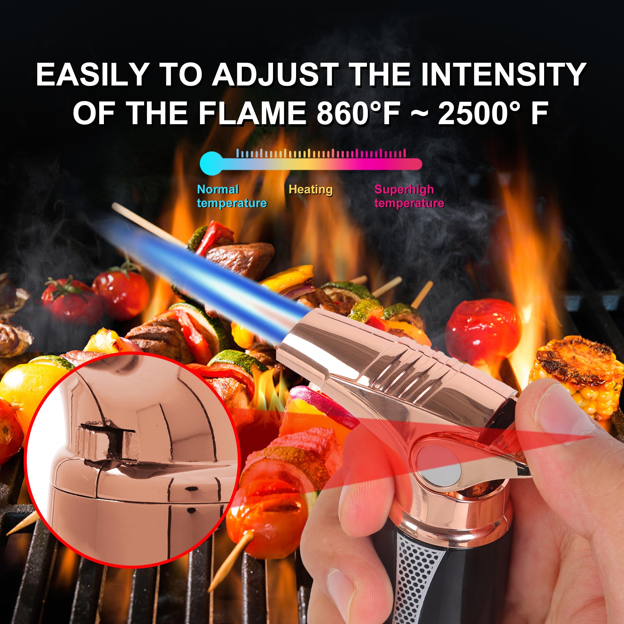 Mini Torcia Soffiabile A Gas Butano Ricaricabile Senza Fili - 1300 - Foto 8