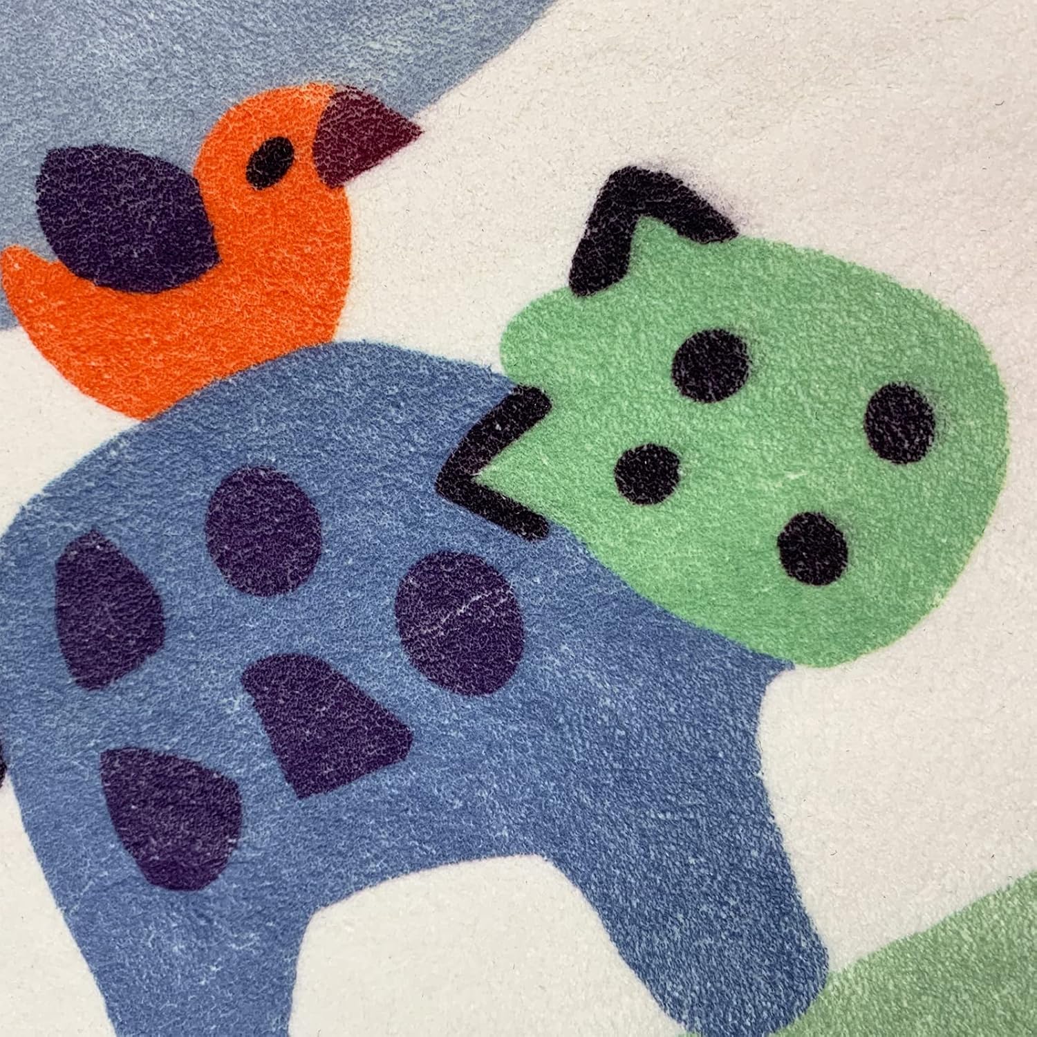 USTIDE Round Animals Kids Rug 4FT, Green Cartoon Play Mat Kids Area Rug Soft and Non-Slip Carpet for Nursery Playroom Children Bedroom Living Room Decor