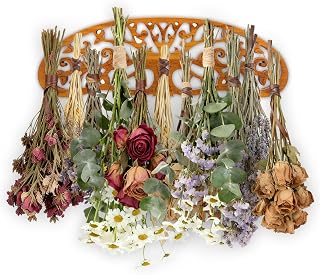 AquaLume Herb Drying Rack for Kitchen & Garden,Space-Saving Rustic Herb Dryer, Holds Multiple Bouquets,Gift for Crafters & Gardeners